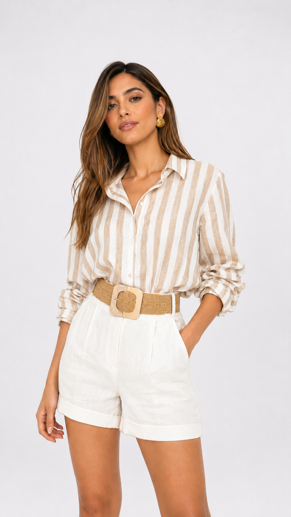 Chemise en Lin Rayée