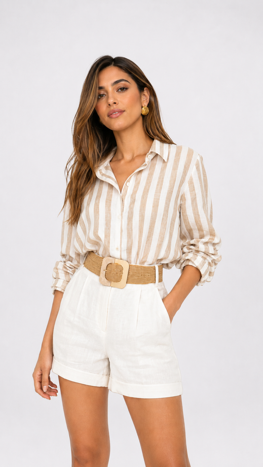 Chemise en Lin Rayée