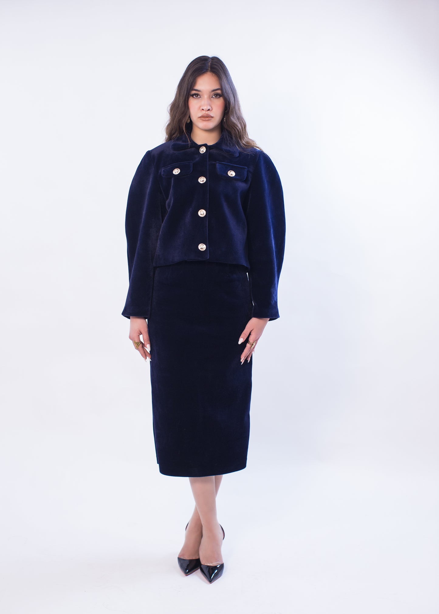 Ensemble bleu nuit – Jupe & Veste