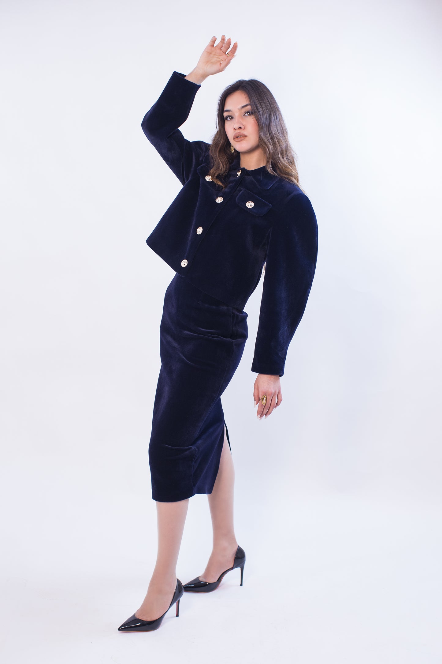 Ensemble bleu nuit – Jupe & Veste