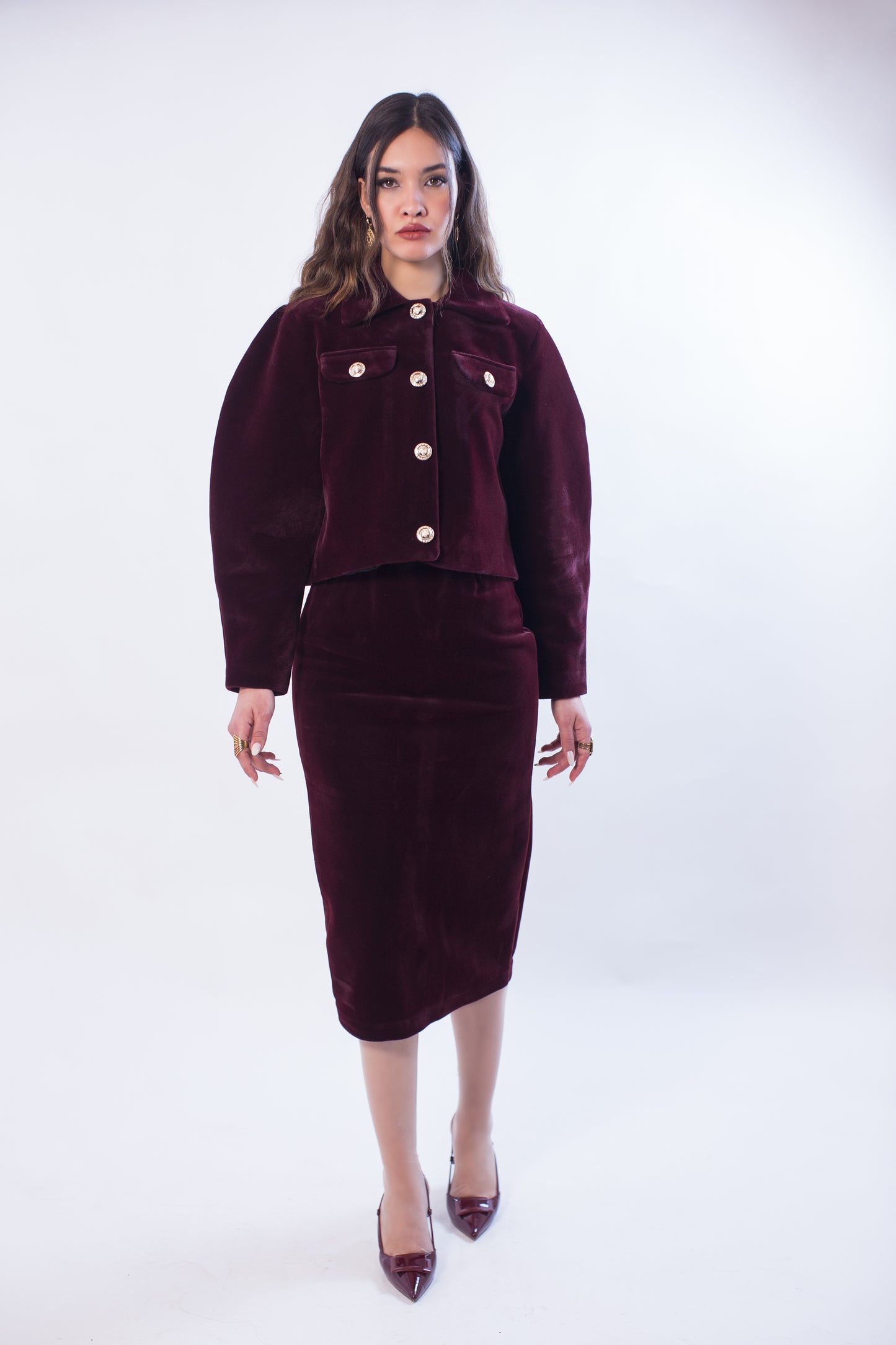 Ensemble bordeaux  – Jupe & Veste