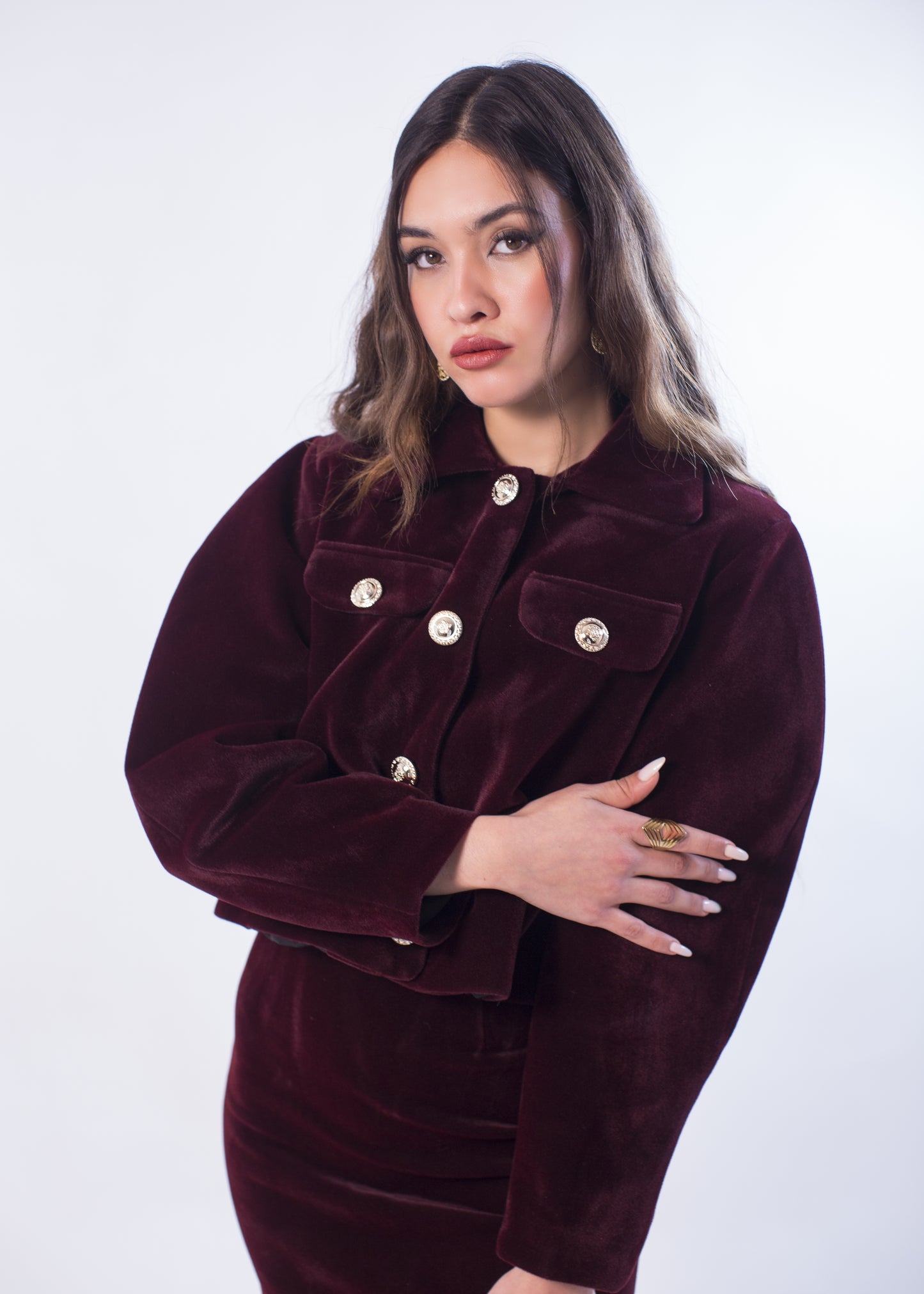 Ensemble bordeaux  – Jupe & Veste