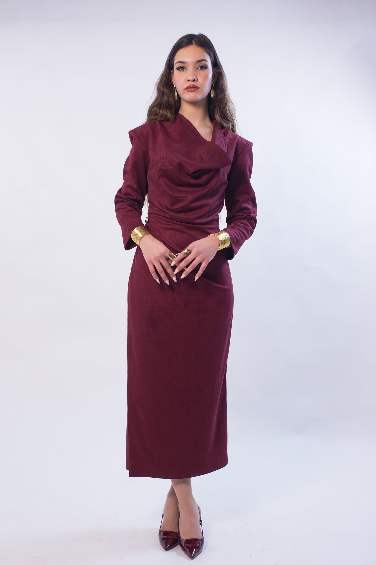 Robe porte feuille légèrement drapé