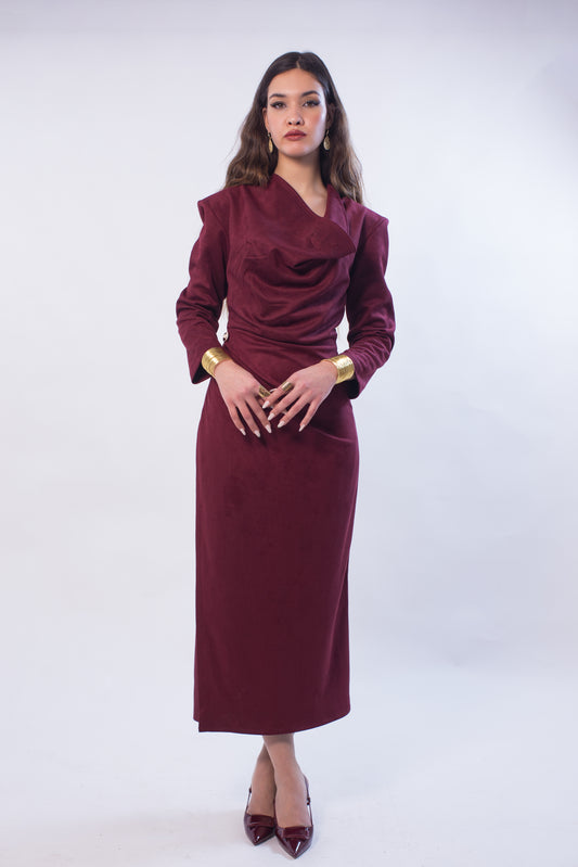 Robe porte feuille légèrement drapé