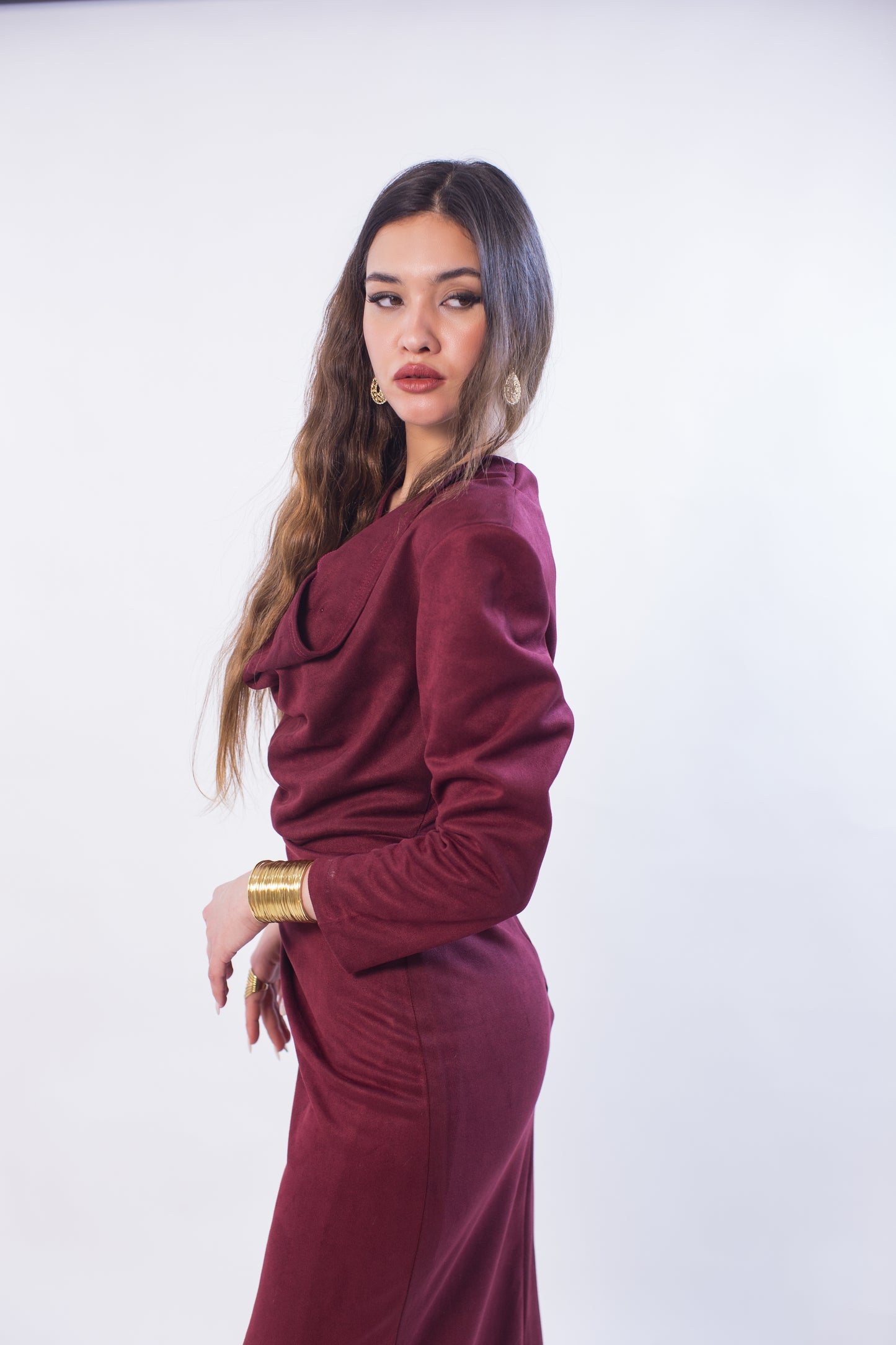 Robe porte feuille légèrement drapé